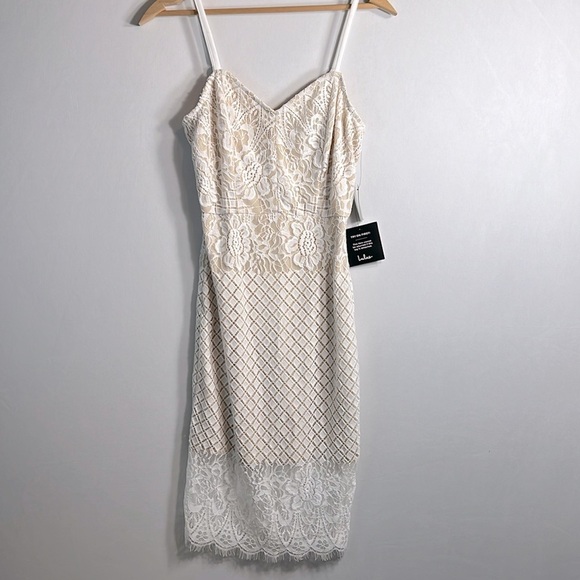 Lulus Heartfelt Thoughts White Lace Sleeveless Bodycon Midi Dress size XS NWT - Picture 2 of 10